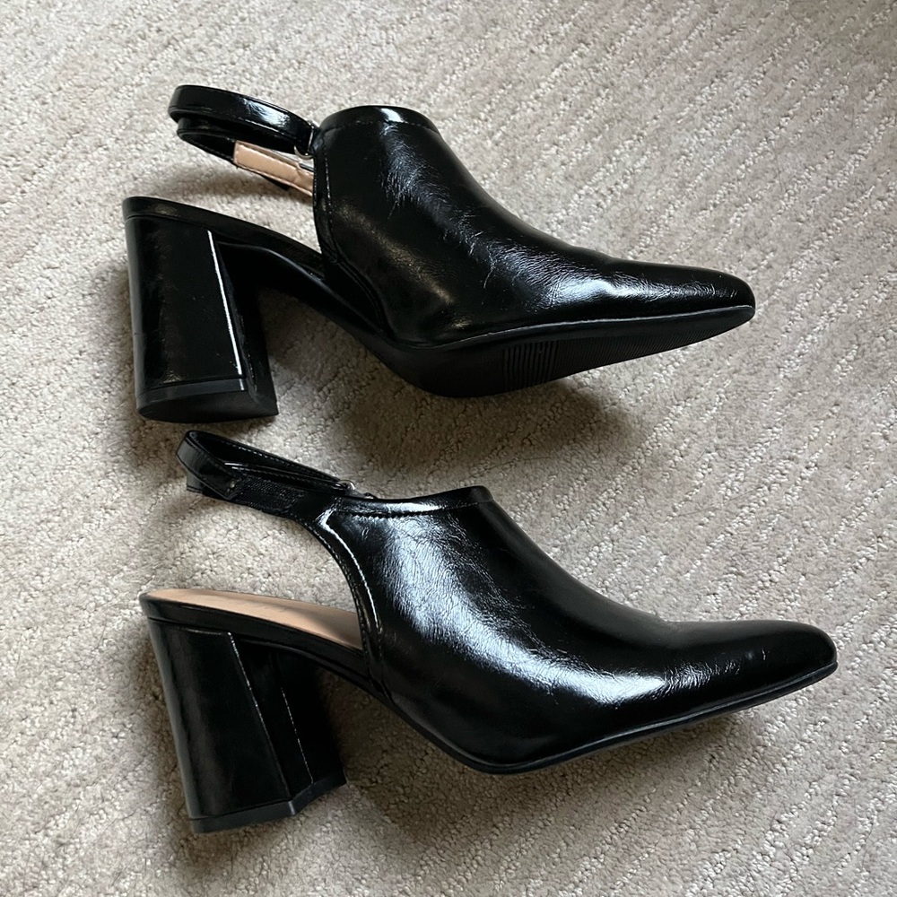 Naturalizer Black Block Heel Mules